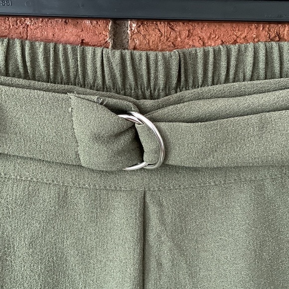 Abound Olive Green Belted High Waist Shorts - Picture 2 of 4